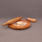 Wooden Rolling Pin (Belan) with Stand – Handcrafted Acacia Wood | Goliya Craft & Decor