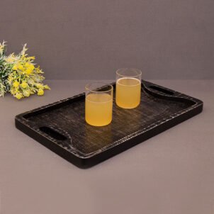 Premium Wooden Serving Tray with Handles (Rectangular)