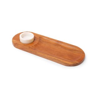 Wooden Chip & Dip Serving Platter – Handcrafted