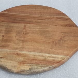 Acacia Wood Round Serving & Chopping Board with Handle