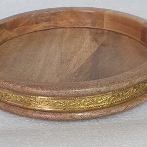 Handcrafted Acacia Wood Round Serving Plate
