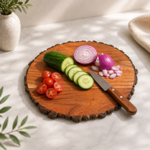 Handcrafted Natural Edge Wooden Chopping Board | Premium Kitchen Cutting Board