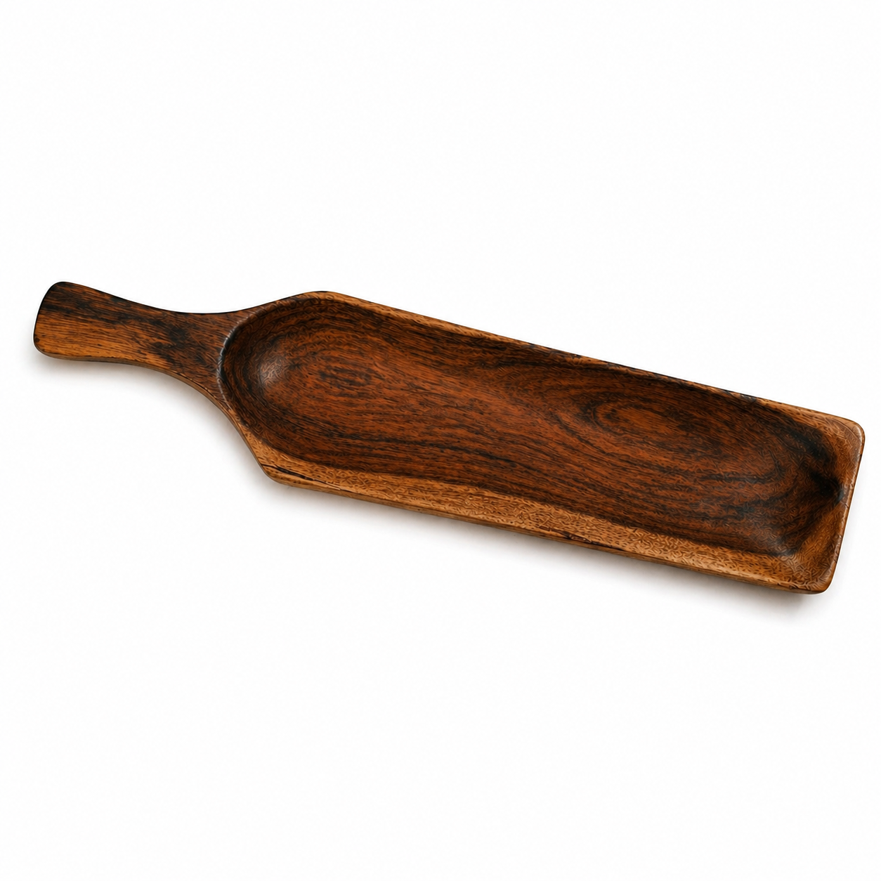 Handcrafted Wooden Serving Platter with Handle – Long Rectangular Snack & Appetizer Platter