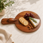 Acacia Wood Chopping Board with Carved Mouse on Handle