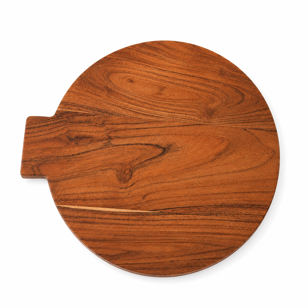 Handcrafted Acacia Wood Pizza Serving Board with Handle – Round Wooden Pizza Platter